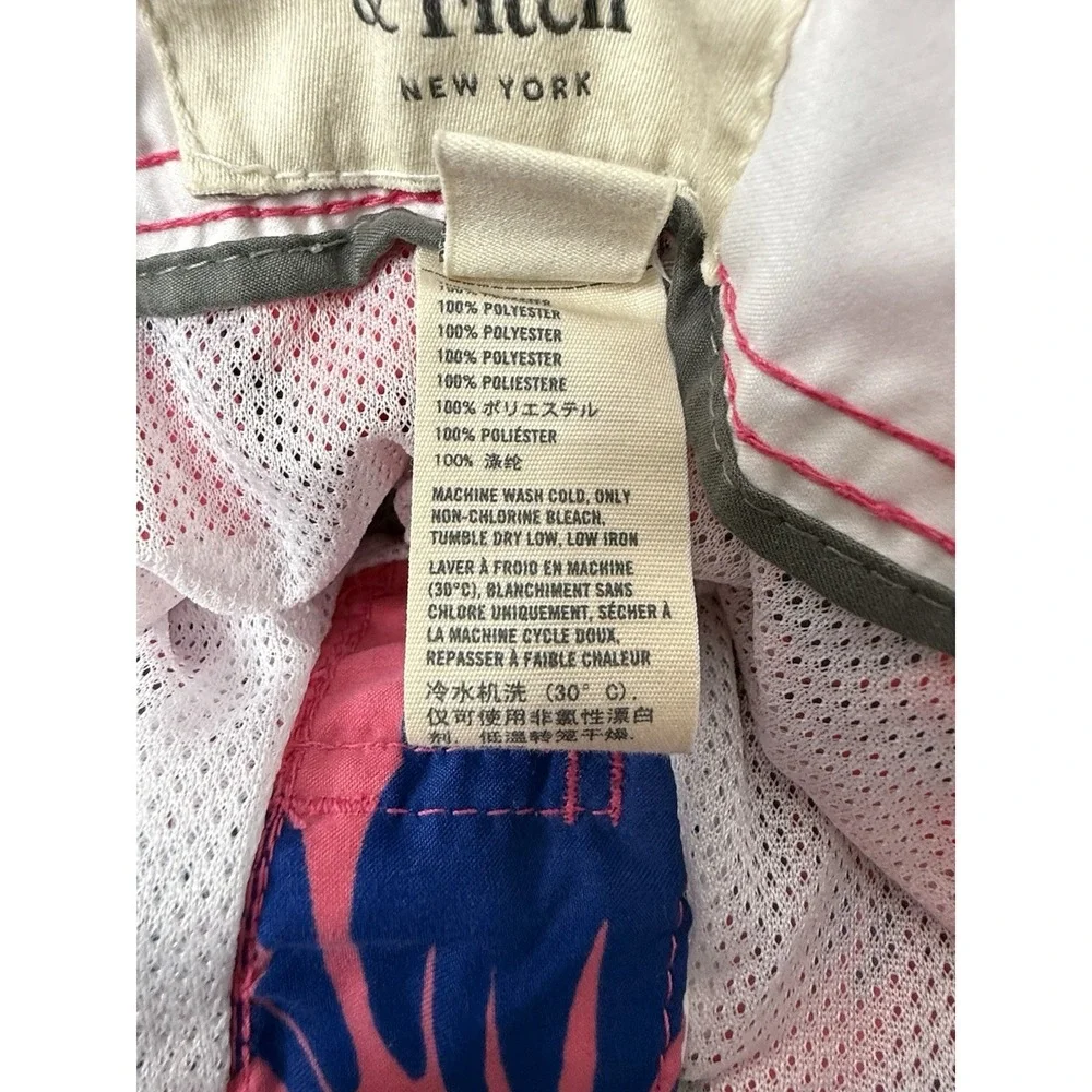 Vtg Abercrombie Fitch Swim Trunks Mens M Pink Blue Floral Hawaiian‎ Lined Preppy